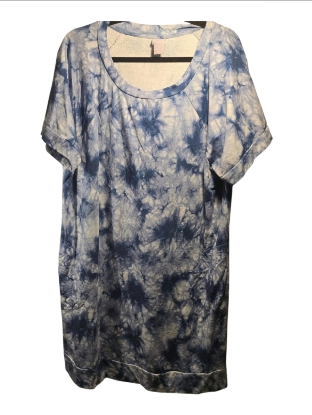 Chico's Sz. 2xl/20 Blue/white Tie Dye Dress